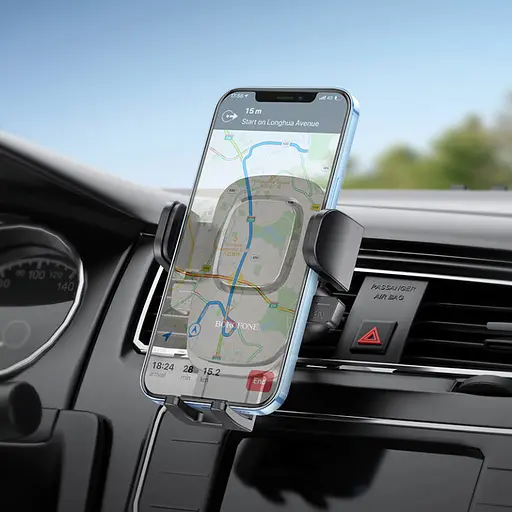 Автотримач для телефона BOROFONE BH69 air outlet car holder Black - фото 7
