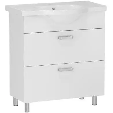 Тумба для підлоги RJ Aster-L з умивальником RJ Lotus RZJ200 55 см Білий RJFU035-0155WHSET(RJFU035-0155WH + RZJ200) Білий - фото 1