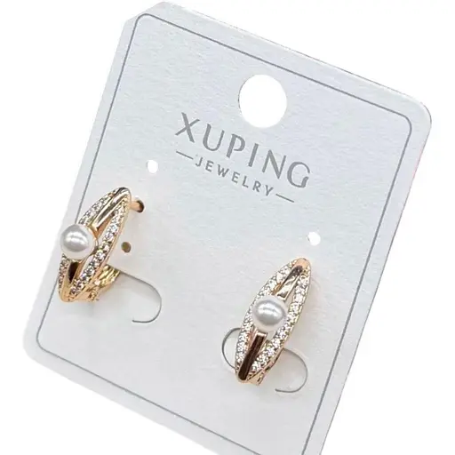 Підвісні сережки з перлами Xuping із медичної сталі - фото 1