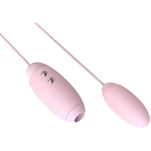 Вакуумный стимулятор с виброяйцем 2 в 1 KissToy Miss VV Pink - фото 3