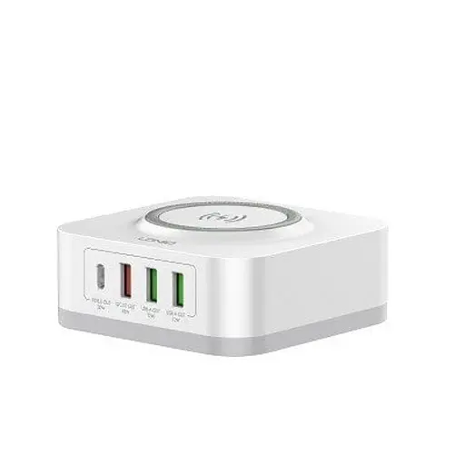 Бездротовий зарядний пристрій Ldnio AW004 3 USB/ Type-C QC PD 32W білий - фото 5