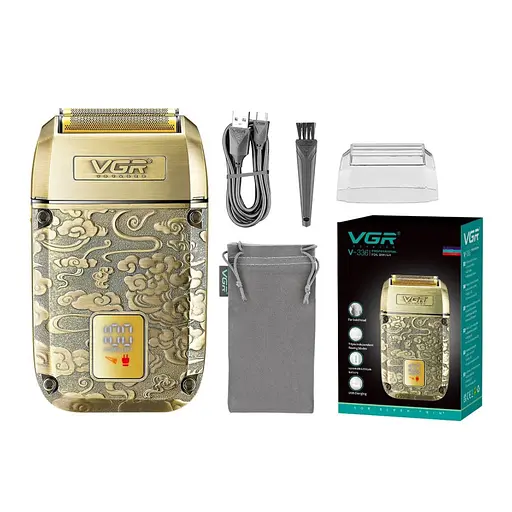 Електробритва VGR V-336, шейвер, потрійне лезо, LED display, металева, Box - фото 2