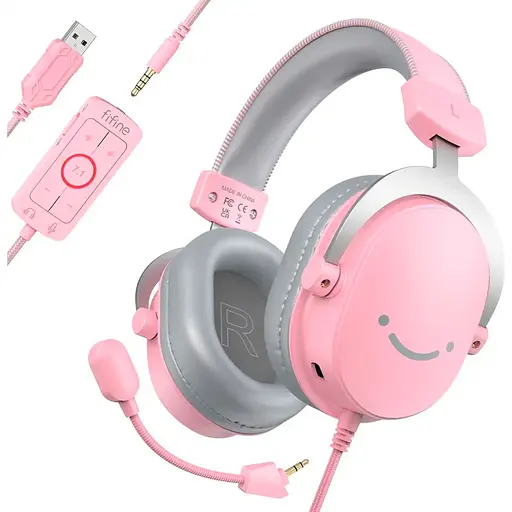 Наушники игровые Fifine H9P 7.1 Pink (127925) - фото 2