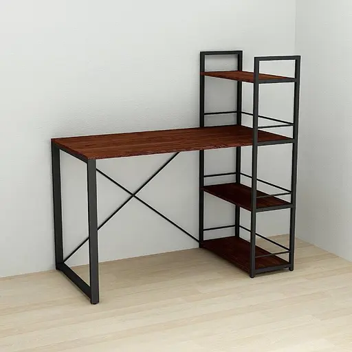 Письменный стол Ferrum-decor Серии Конект с этажеркой 75x120x60 черный ДСП Венге 16мм (FRD-105744)