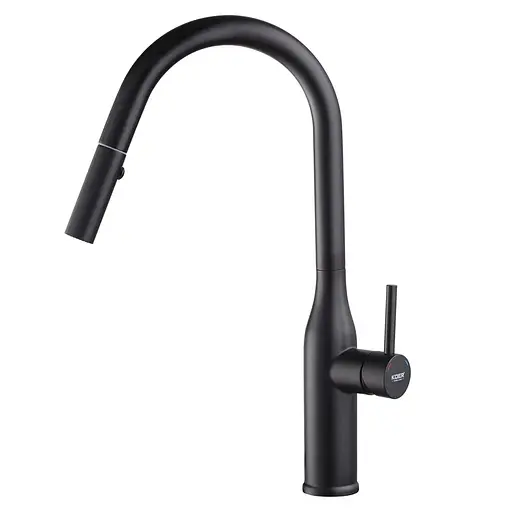 Змішувач для кухні з висувним виливом Koer KI-70004-05 KR3386 Чорний матовий - фото 1