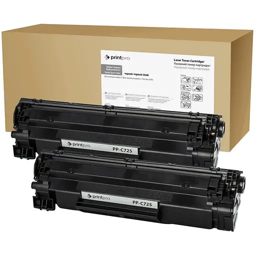 Картридж Canon 725, Black, LBP-6000/6020, MF3010, 2 x 1600 стор, PrintPro, Dual Pack (PP-C725DP)