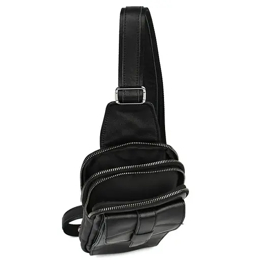 Мужской кожаный слинг на два отделения LIMARY 30х16.5х5 см sum0028213 - фото 4