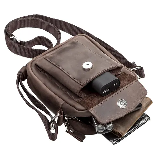 Сумка кожаная мужская SHVIGEL 15х18х6 см sum0012612 - фото 4