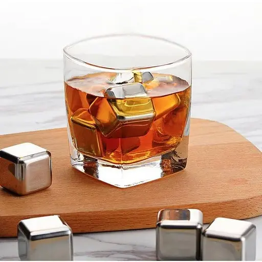 Металеві камені для віскі Circle Joy Ice Cubes (CJ-BK03) набір 4 штуки - фото 5