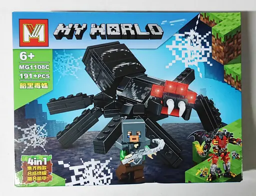 Конструктор 4 в 1 My World MG1108C Minecraft игровой набор Ядовитый паук 191 деталь - фото 1