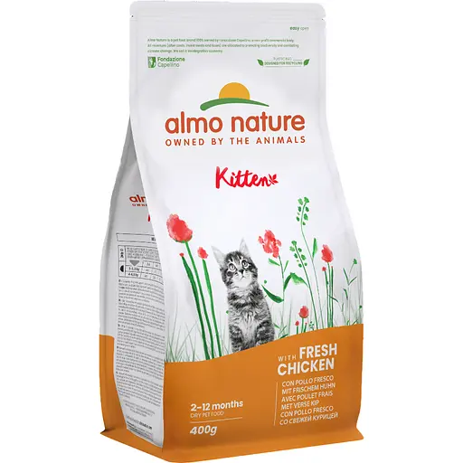 Сухой корм для котят Almo Nature Kitten со свежей курицей 400 г - фото 1