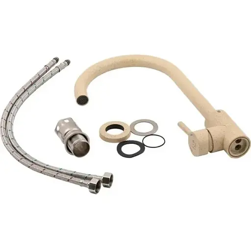 Смеситель для кухни Solone EZA4-D090KS однорычажный из нержавеющей стали Бежевый 30412 - фото 3