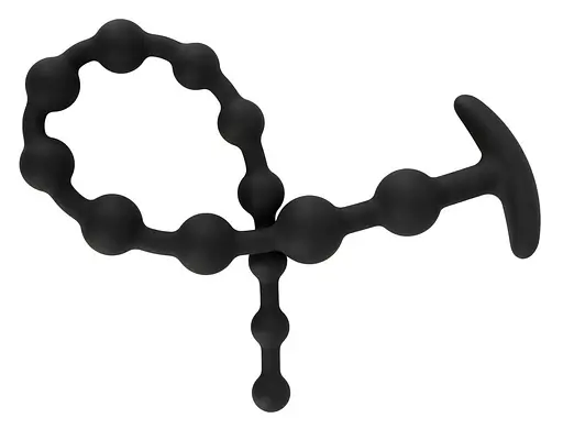 Анальний ланцюжок Black Velvets Anal Beads 50 см (чорний) - фото 3