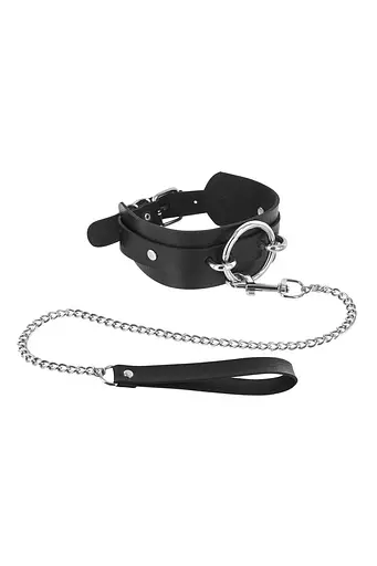 Ошейник с большим кольцом и с поводком Fetish Tentation Ring and Leash - фото 2