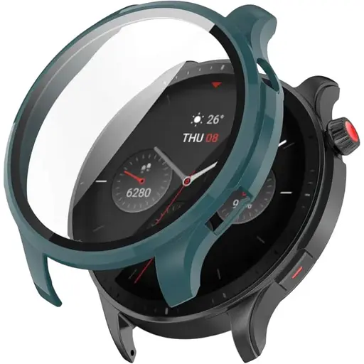 Чехол-накладка DK Пластик Gloss Glass Full Cover для Xiaomi Amazfit GTR 4 (green)