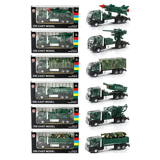 Машина металлическая, инерция, масштаб 1:60, военная, подвижные детали, резиновые колеса (В ассортименте) - фото 5