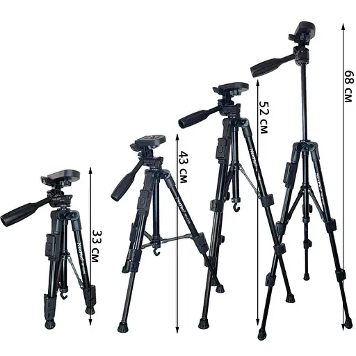 Универсальный штатив NeePho NP-3160S не съемная площадка + держатель + пульт (30-68.5см) Черный - фото 6