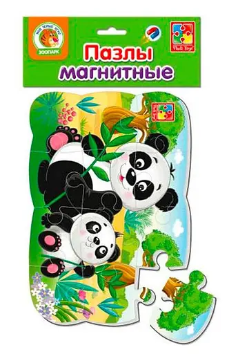 Детские пазлы на магните Пандочки А5 VT3205-80, 12 элементов