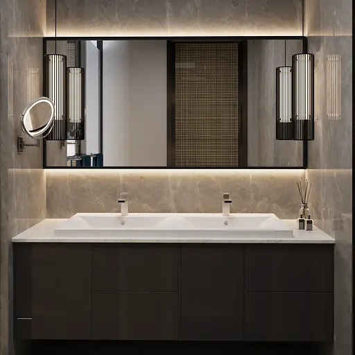 Раковина глянцевая врезная Amidicon Liza 120 1202x480 из литого камня двойная LIZA_120_HL_DUBL, Белый - фото 7