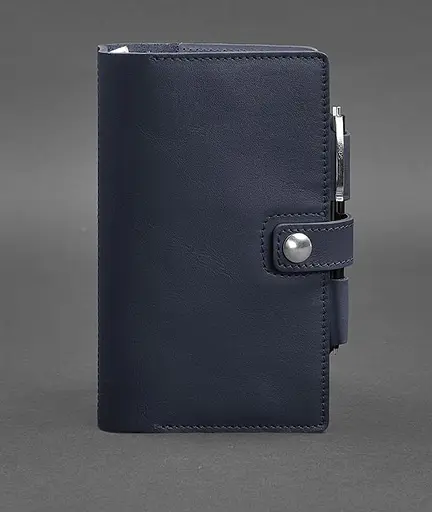 Шкіряний блокнот (Софт-бук) 4.0 темно-синій Краст - фото 1