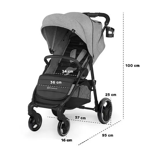 Прогулочная коляска Kinderkraft Grande City grey - фото 8