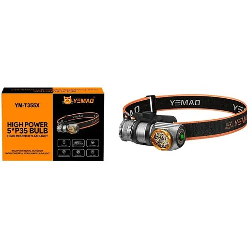 Налобный фонарь YEMAO YM-T355X с мощным светодиодом - фото 1