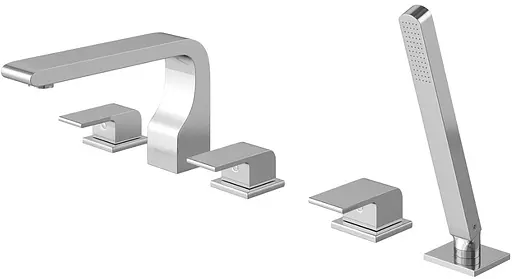 Смеситель на борт ванны Kohlman Saxo chrome QB242S Хром - фото 1