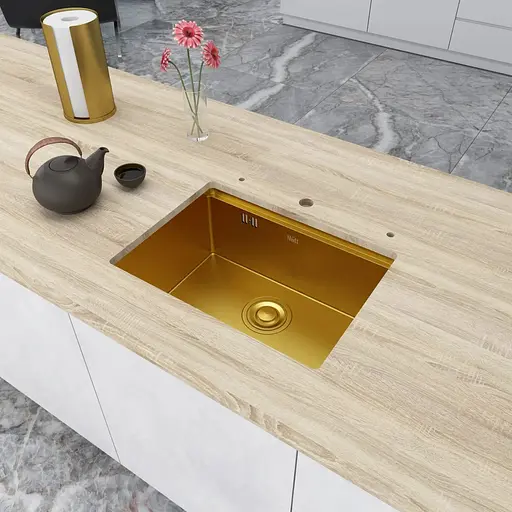 Золота мийка Nett NG-5742 під стільницю з нержавійки 1.5 мм кухонна станція - фото 4