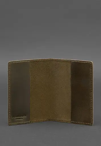 Кожаная обложка для паспорта и военного билета 1.3 темно-коричневая Crazy Horse - фото 4