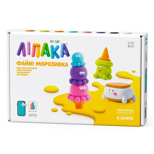 Набор пластилина Липака - Классное мороженое: Шариконавты, Йети Сэндвич, Рожок Кувырок, в коробке (4897105245452) - фото 1