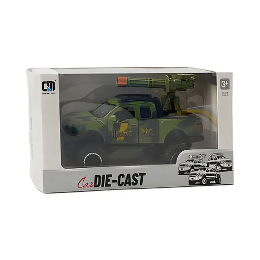 Джип CLM-25-56K зелений, металевий, 15 см, світло та звук, відчиняються двері, гумові колеса - фото 2