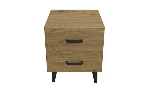 Тумба Вива 2 на конусных ножках Ferrum-decor 41x35x40 Черный металл ДСП Дуб Артизан 16 мм (FRD-106816) - фото 2