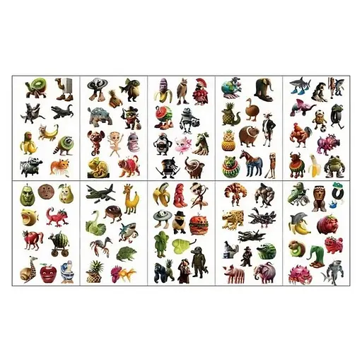 Детские временные тату "Итальянский брейнрот" Fresh Tattoo Italian-brainrot-tattoo-1, 12х7 см - фото 1