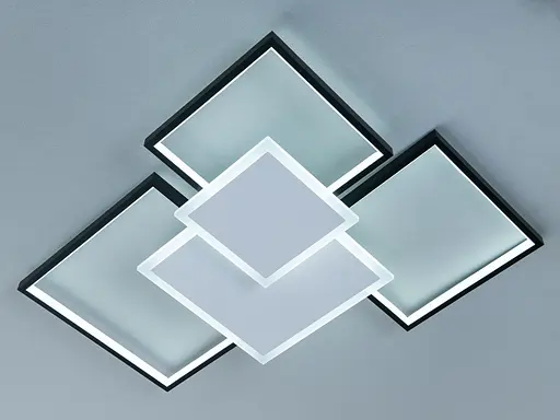 Світлодіодна Люстра стельова біла чорна 64 Вт - фото 1