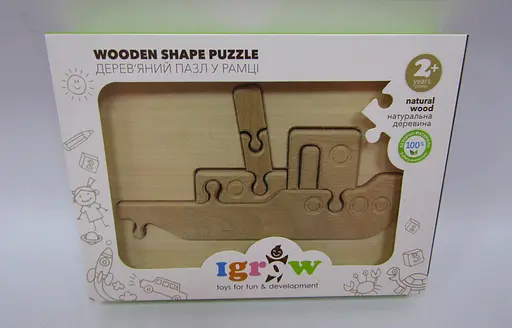 Пазл дерев’яний у рамці Буксир, не фарбований - фото 2