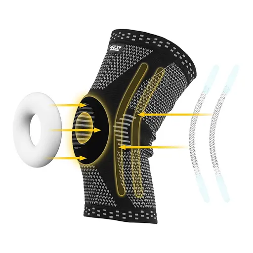 Фіксатор (бандаж) для коліна 4FIZJO зі стабілізацією колінної чашки 1 шт 4FJ0463 Size M (P-5907739317988) - фото 12