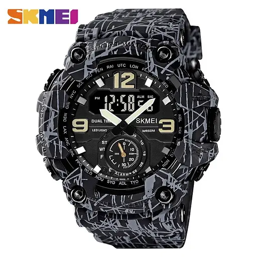 Наручний годинник чоловічий Skmei 1637 Gray Black, 1637GYBK (18442) - фото 2