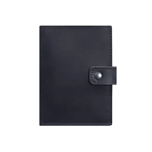 Кожаная обложка для паспорта 5.0 (с окошком) темно-синяя Crazy Horse - фото 7