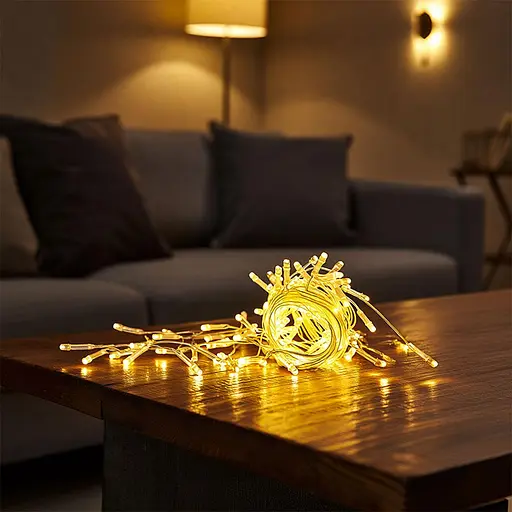 Новогодняя гирлянда штора GarlandoPro 1,5х1,5 м 64 LED белый провод Желтый свет ZWM1564LEDY - фото 2