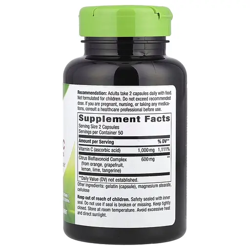 Вітамін С з цитрусовими біофлавоноїдами Nature's Way tamin C with Bioflavonoids, 100 капсул для підтримки імунної системи - фото 2