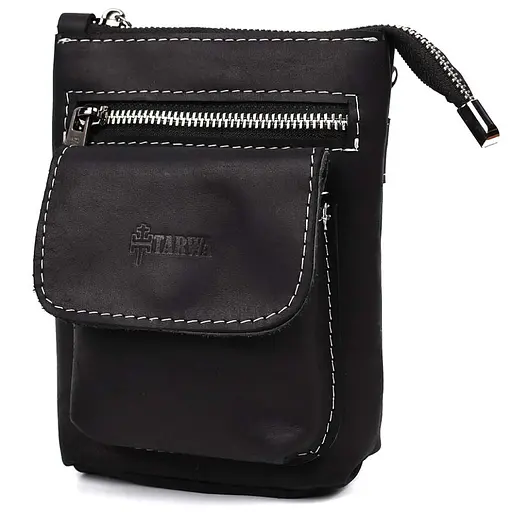 Кожаная мужская сумка через плечо TARWA 17х14х5,5 см sum0026662 - фото 1