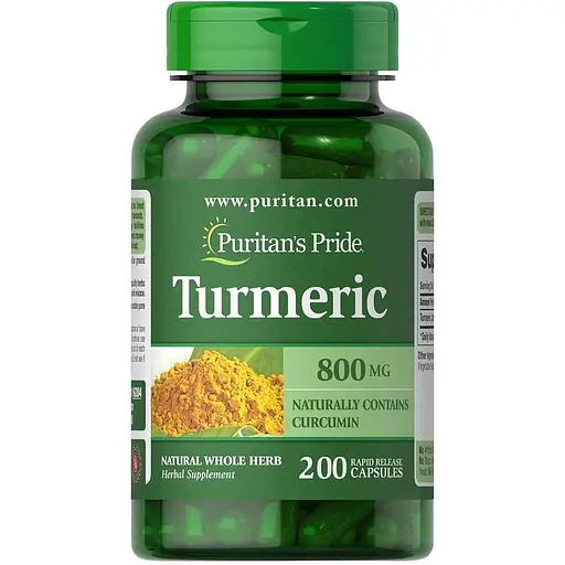 Куркума Puritan's Pride Turmeric 800 mg, 200 капсул