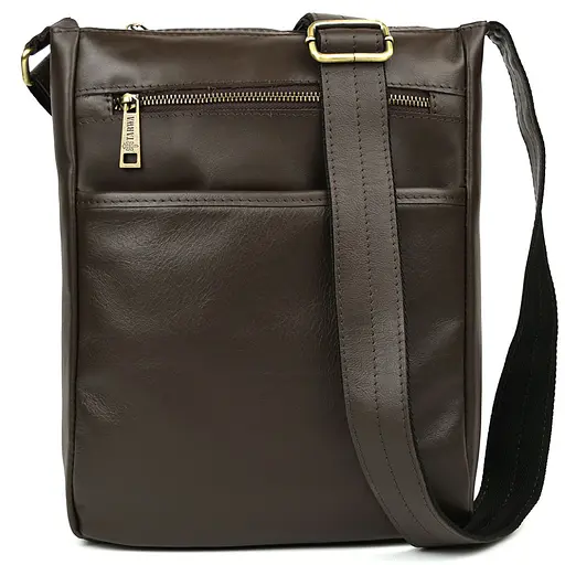 Чоловіча сумка шкіряна А4 через коричневе плече TARWA 33х26х8 см sum0028168 - фото 1