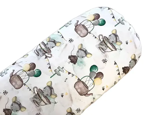 Непромокаемая простынь Moontime в коляску "Мишки в чашках" - фото 1