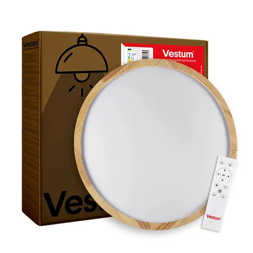 Потолочный светильник Vestum LED Wood матовый с декором акация 60W - фото 7