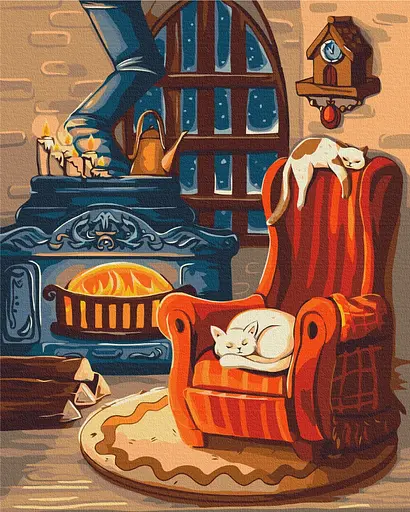 Картина за номерами на підрамнику Brushme Затишна зима Olena Lazarenko