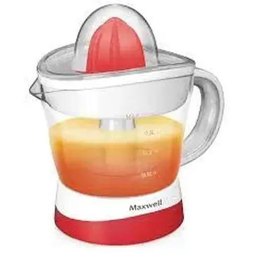 Соковитискач MAXWELL Цитрусова 25 Вт. Кількість конусних насадок 2 шт. Об'єм резервуара для соку 0,75 л.