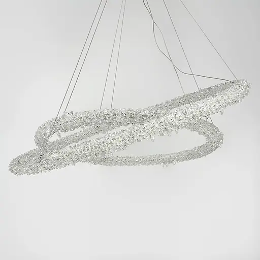 Невероятная хрустальная подвесная люстра Ø 80+60 см Ст. MD9105R-800+600 CH | Line F - фото 5