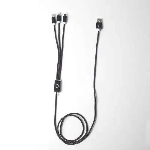 Зарядний кабель USB 3-1 чорний - фото 3