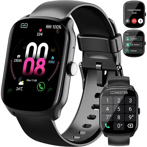 Cмарт годинник Qecnato S68, Smart Watch 1,95" з набором/відповіддю дзвінків, пульсометром/SPo2/монітором сну, IP68